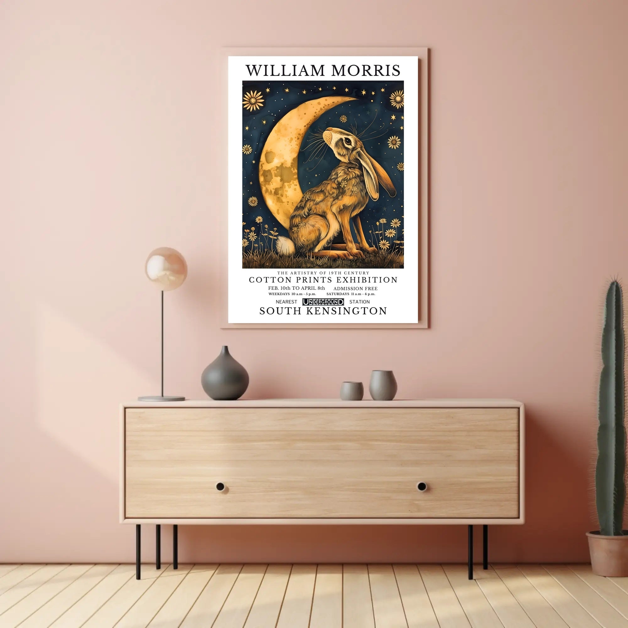 Vintage William Morris Hare Moon Artistic Poster