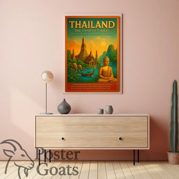 Thailand's Exotic Beauty Vintage Travel Poster