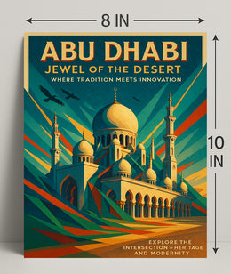 Abu Dhabi Jewel Desert Cityscape Travel Poster