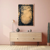 Haunting Sepia Gothic Forest - Abstract, Artistic, or Pop Culture Poster