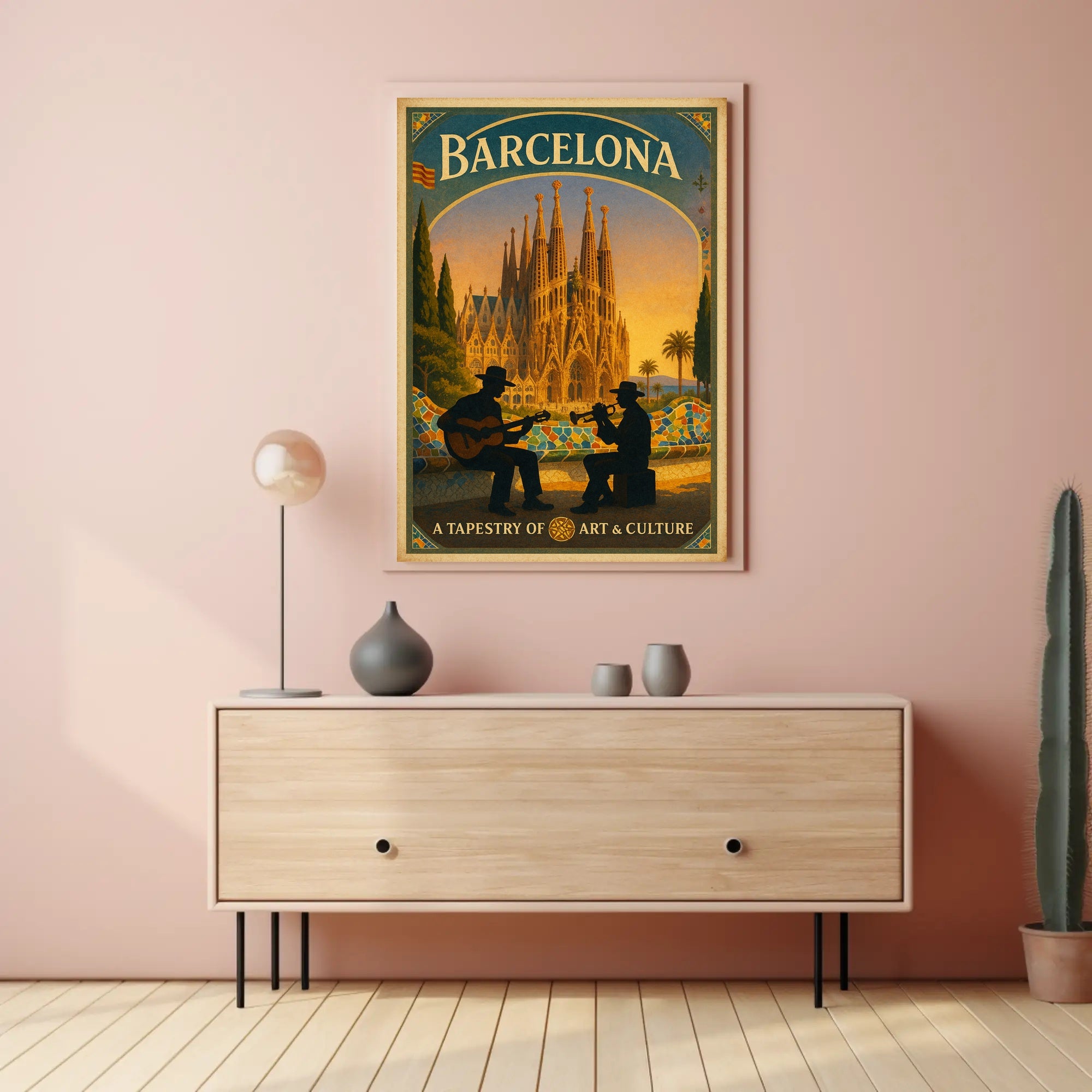 Barcelona Vibrance: A Cultural and Heritage Poster