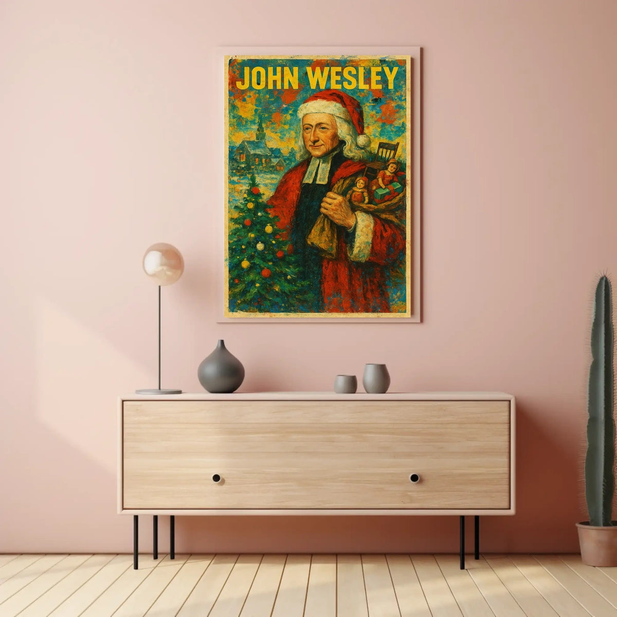 John Wesley Santa Theme Christmas Cultural Poster