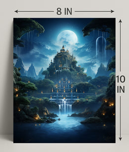 Enchanted Moonlit Castle Poster