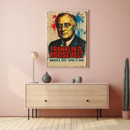 Franklin D. Roosevelt 32nd President of the United States Street Art Mashup Poster