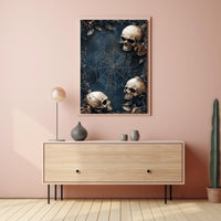 Gothic Skulls and Roses Art Print Poster