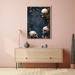 Gothic Skulls and Roses Art Print Poster