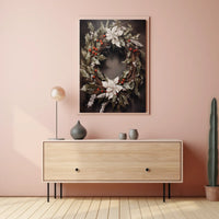 Festive Holiday Wreath Poster