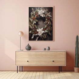 Festive Holiday Wreath Poster