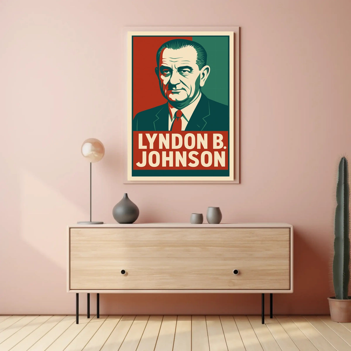 Lyndon Johnson Presidential Portrait Photography Poster
