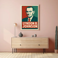 Lyndon Johnson Presidential Portrait Photography Poster