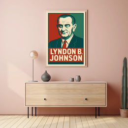 Lyndon Johnson Presidential Portrait Photography Poster