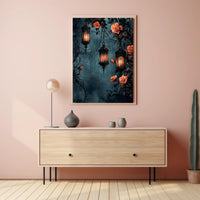 Enchanted Lanterns And Roses Poster