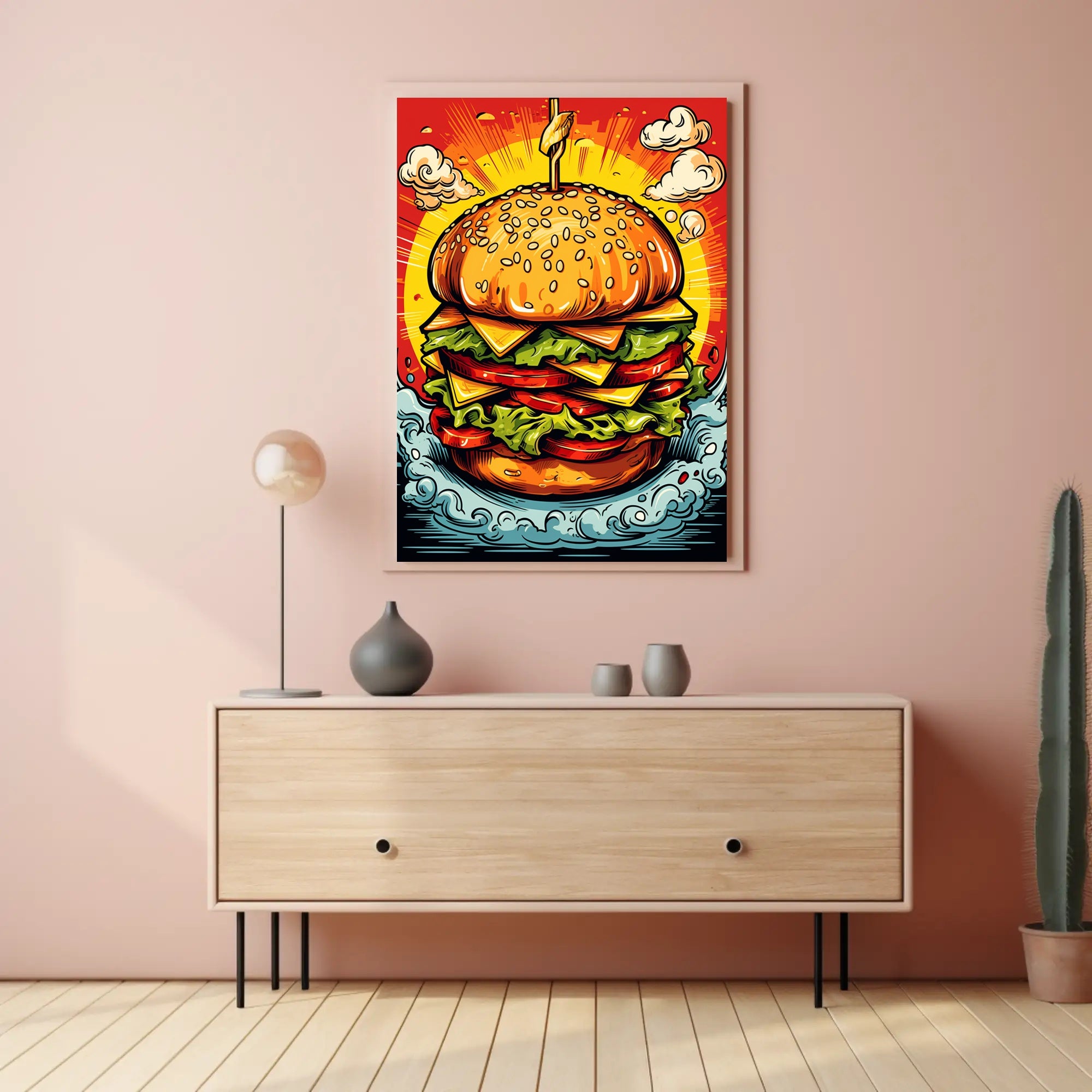 Towering Burger Delight Poster PosterGoat