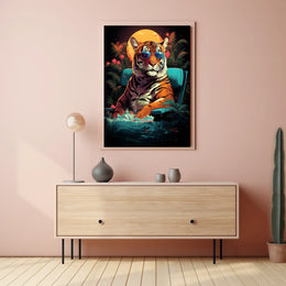 Cool Tiger in Sunglasses: Artistic Animal Poster