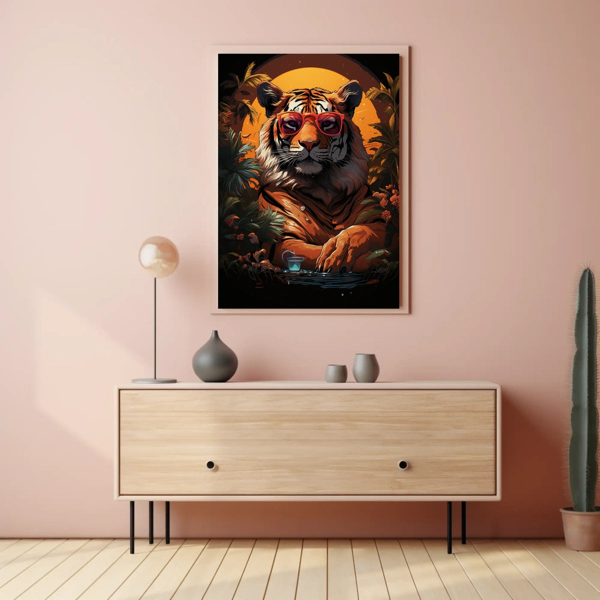 Exotic Tiger in Sunglasses Animal Poster