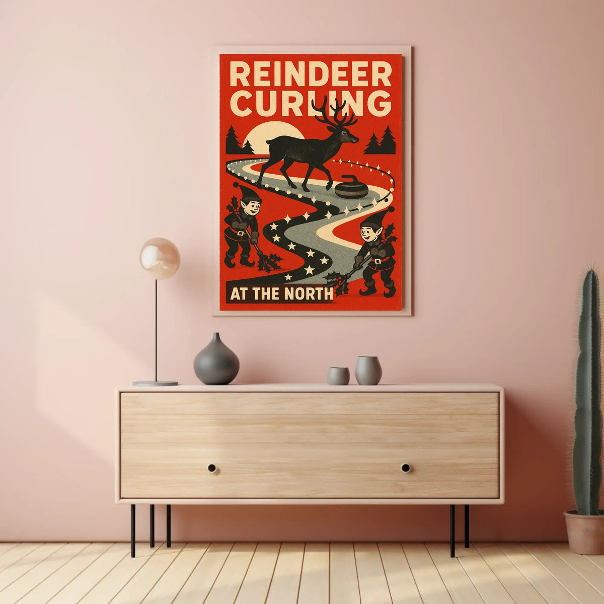 Reindeer Curling Extravaganza Poster