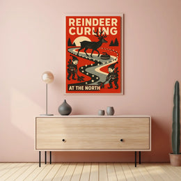 Reindeer Curling Extravaganza Poster