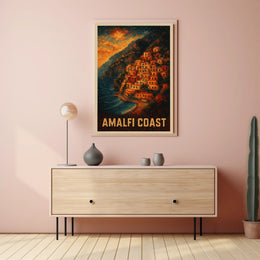 Amalfi Coast Poster Wall Art 18x24 Coastal Decor Gallery