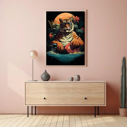 Cool Sunglasses Tiger Art Print Animal Poster
