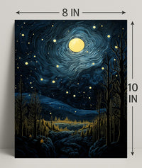 Starry Night Landscape Poster PosterGoat