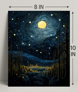 Starry Night Landscape Poster PosterGoat