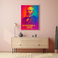 Rutherford B. Hayes 19th President of the United States Neon Gradient Overlay Poster