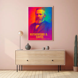 Rutherford B. Hayes 19th President of the United States Neon Gradient Overlay Poster