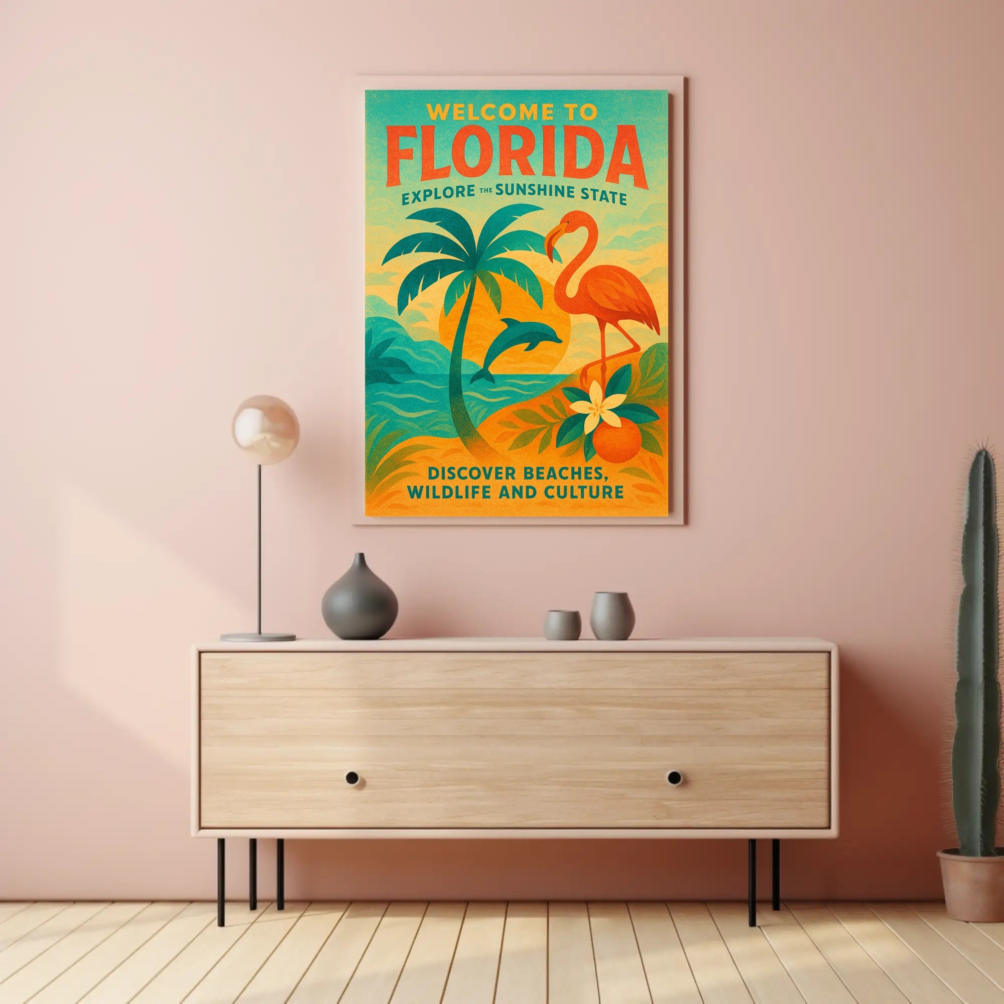 Florida Vintage Travel Poster Wall Art Print