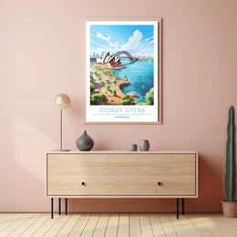 Sydney's Iconic Beauty: Opera House and Bridge Travel Poster
