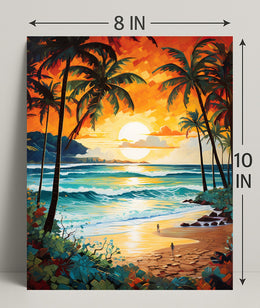 Tropical Sunset Serenity Poster