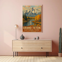 Grand Teton National Park Majestic Alpine Landscape Wanderlust Nature Enthusiast Poster