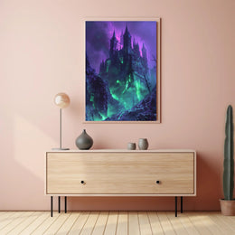 Mysterious Cliff with Solitary Raven Poster Art PosterGoat