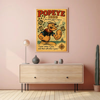 Popeye Vintage Poster Sailor Man Retro Wall Art