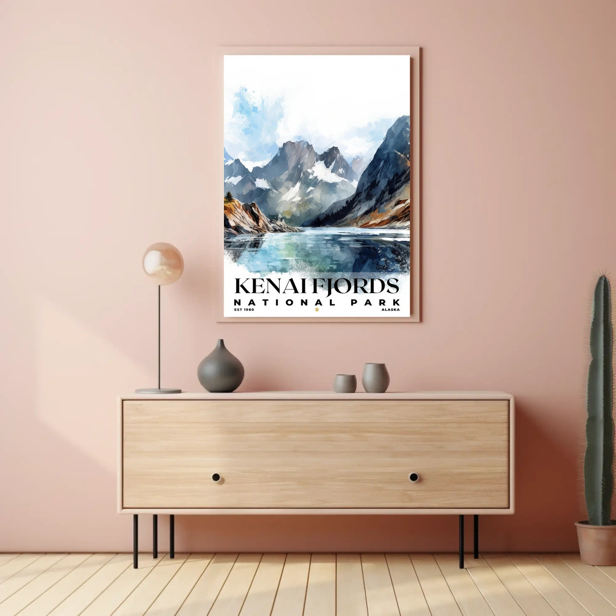 Kenai Fjords Watercolor Wall Art Poster