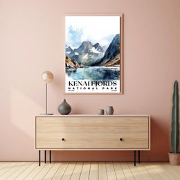 Kenai Fjords Watercolor Wall Art Poster