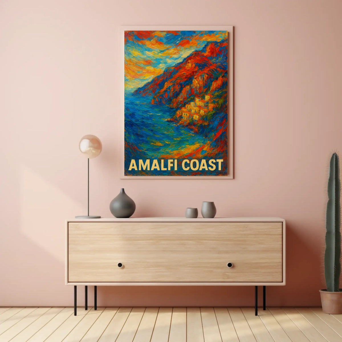 Amalfi Coast Vibrant Landscape Poster Wall Art 18x24