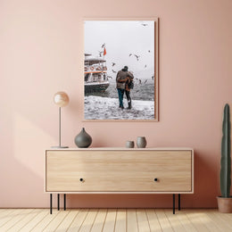 Winter Embrace By The Sea Poster