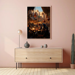 Market Scene In An Ancient City Poster