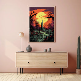 Eerie Graveyard At Dusk Poster