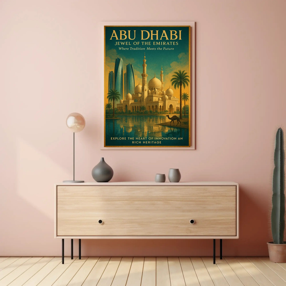 Abu Dhabi Wonders Tradition Meets Modernity Travel Poster