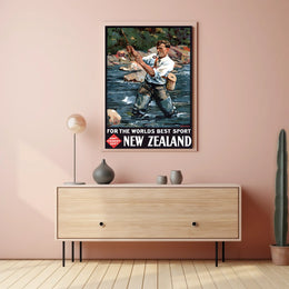 New Zealand Fishing Adventure Poster