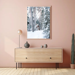 Winter Cabin In The Woods Poster