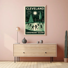 Cleveland Lakefront Glow Poster