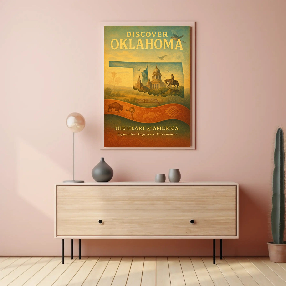 Discover Oklahoma The Heart of America Poster
