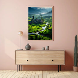 Serene Terraced Landscapes Poster