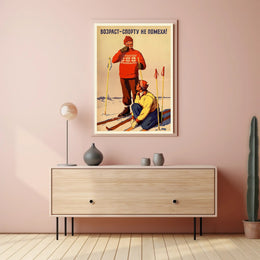 Winter Skiing Fitness Vintage Art Sports Poster