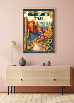 Grand Canyon Vintage Travel Adventure Poster