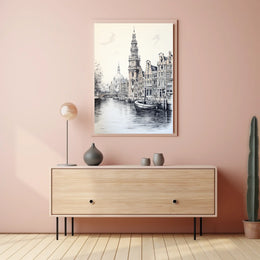 Amsterdam Canal Art Print European Travel Poster