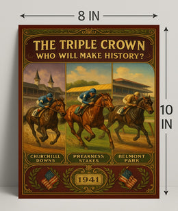 Triple Crown Race Vintage Sports Poster