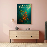 Underwater Scene Marine Life Biscayne National Park Coral Reef Poster